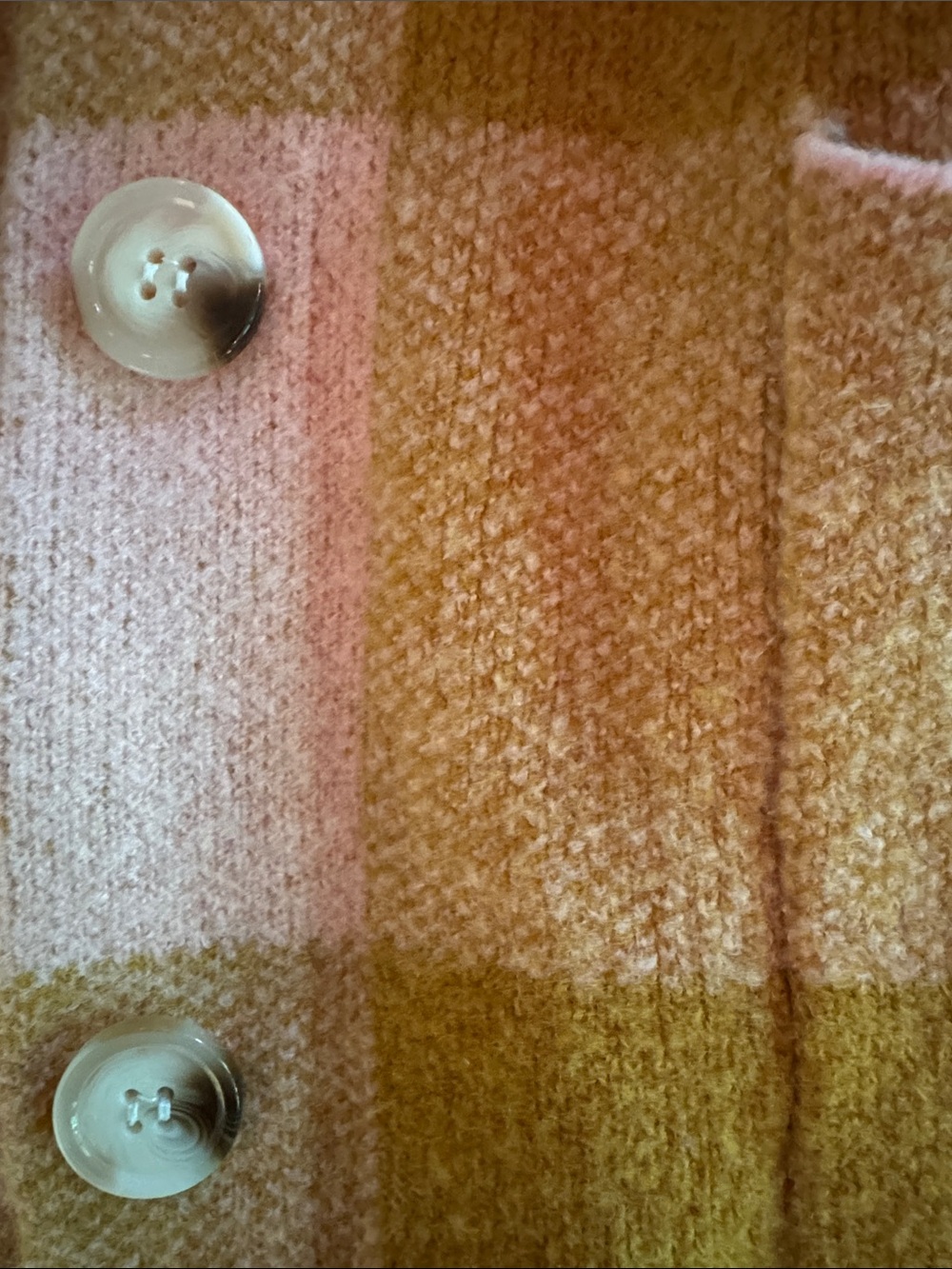 Umgee Pink and Mustard Cozy Knit Top - Picture 4 of 6